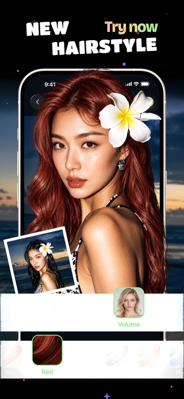 Hair color try-on
